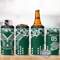 Custom Hawaii Football 4 in 1 Can Cooler Tumbler Rainbow Warriors Tropical Vibes LT05 - Polynesian Pride