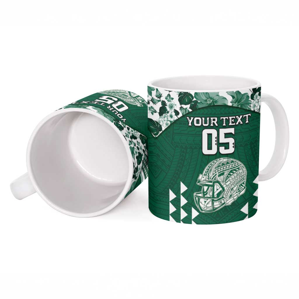 Custom Hawaii Football Ceramic Mug Rainbow Warriors Tropical Vibes LT05 - Polynesian Pride