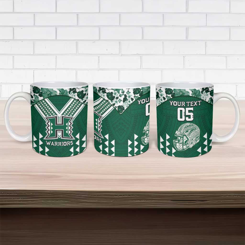 Custom Hawaii Football Ceramic Mug Rainbow Warriors Tropical Vibes LT05 - Polynesian Pride