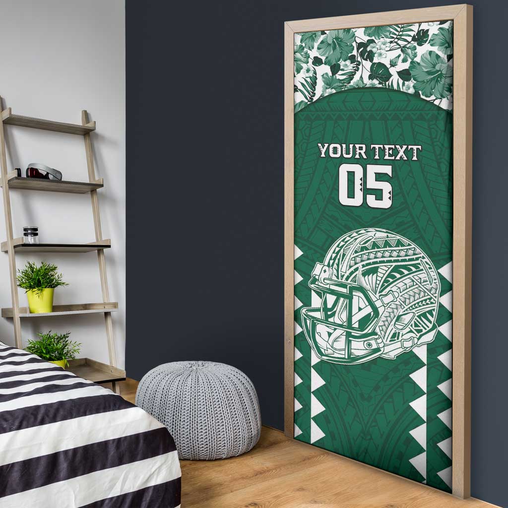 Custom Hawaii Football Door Cover Rainbow Warriors Tropical Vibes LT05 - Polynesian Pride