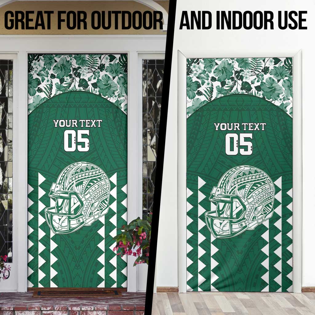 Custom Hawaii Football Door Cover Rainbow Warriors Tropical Vibes LT05 - Polynesian Pride