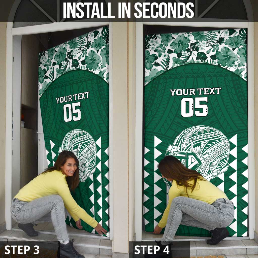 Custom Hawaii Football Door Cover Rainbow Warriors Tropical Vibes LT05 - Polynesian Pride