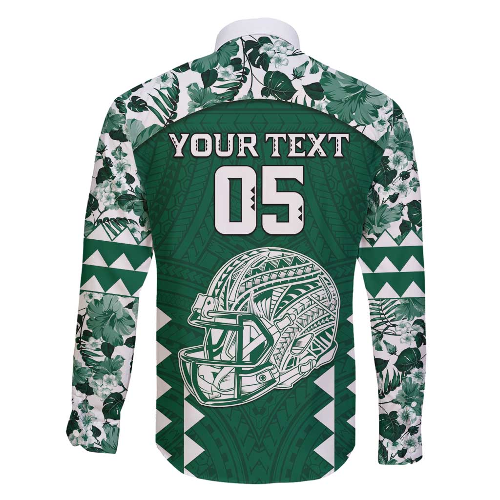 Custom Hawaii Football Family Matching Long Sleeve Bodycon Dress and Hawaiian Shirt Rainbow Warriors Tropical Vibes - Polynesian Pride