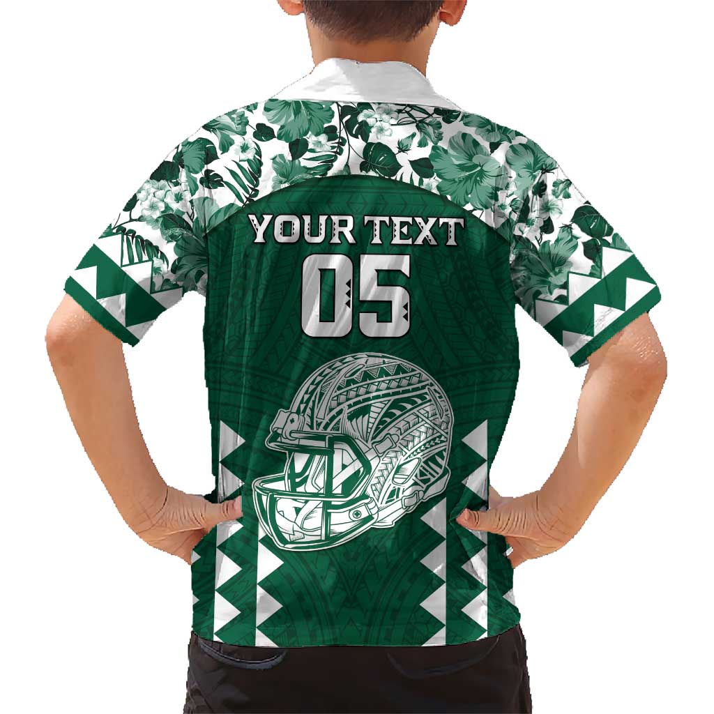 Custom Hawaii Football Family Matching Off Shoulder Maxi Dress and Hawaiian Shirt Rainbow Warriors Tropical Vibes LT05 - Polynesian Pride
