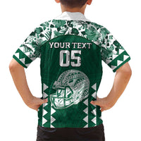 Custom Hawaii Football Family Matching Off Shoulder Maxi Dress and Hawaiian Shirt Rainbow Warriors Tropical Vibes LT05 - Polynesian Pride