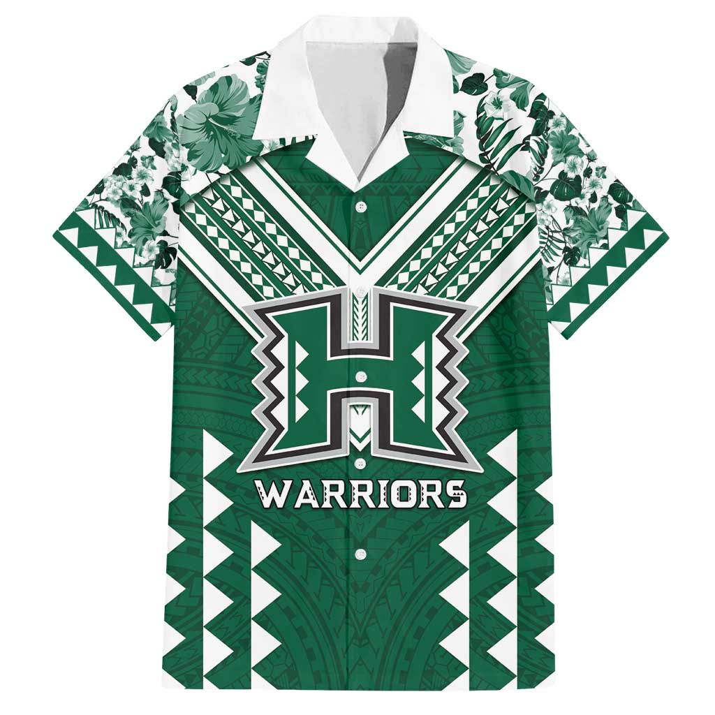 Custom Hawaii Football Family Matching Puletasi and Hawaiian Shirt Rainbow Warriors Tropical Vibes - Polynesian Pride