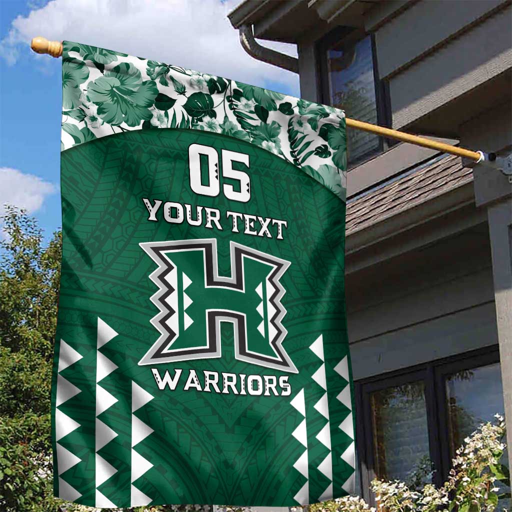 Custom Hawaii Football Garden Flag Rainbow Warriors Tropical Vibes - Polynesian Pride