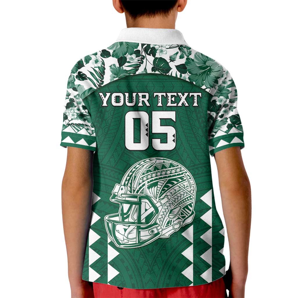 Custom Hawaii Football Kid Polo Shirt Rainbow Warriors Tropical Vibes - Polynesian Pride