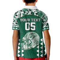 Custom Hawaii Football Kid Polo Shirt Rainbow Warriors Tropical Vibes - Polynesian Pride