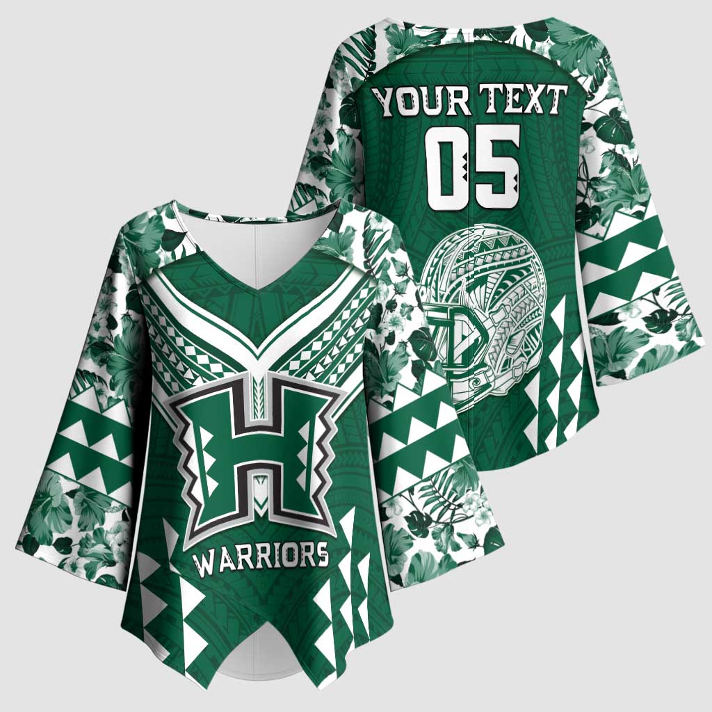 Custom Hawaii Football Kimono Sleeve Blouse Rainbow Warriors Tropical Vibes LT05 - Polynesian Pride