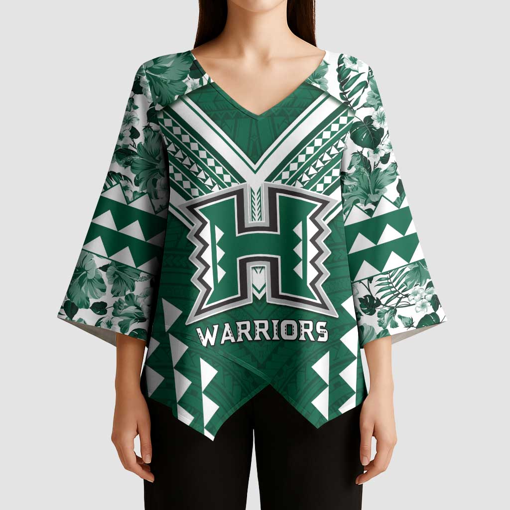 Custom Hawaii Football Kimono Sleeve Blouse Rainbow Warriors Tropical Vibes LT05 - Polynesian Pride
