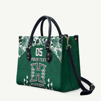 Custom Hawaii Football Leather Bag Rainbow Warriors Tropical Vibes LT05 Green - Polynesian Pride