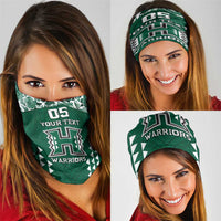 Custom Hawaii Football Neck Gaiter Rainbow Warriors Tropical Vibes - Polynesian Pride