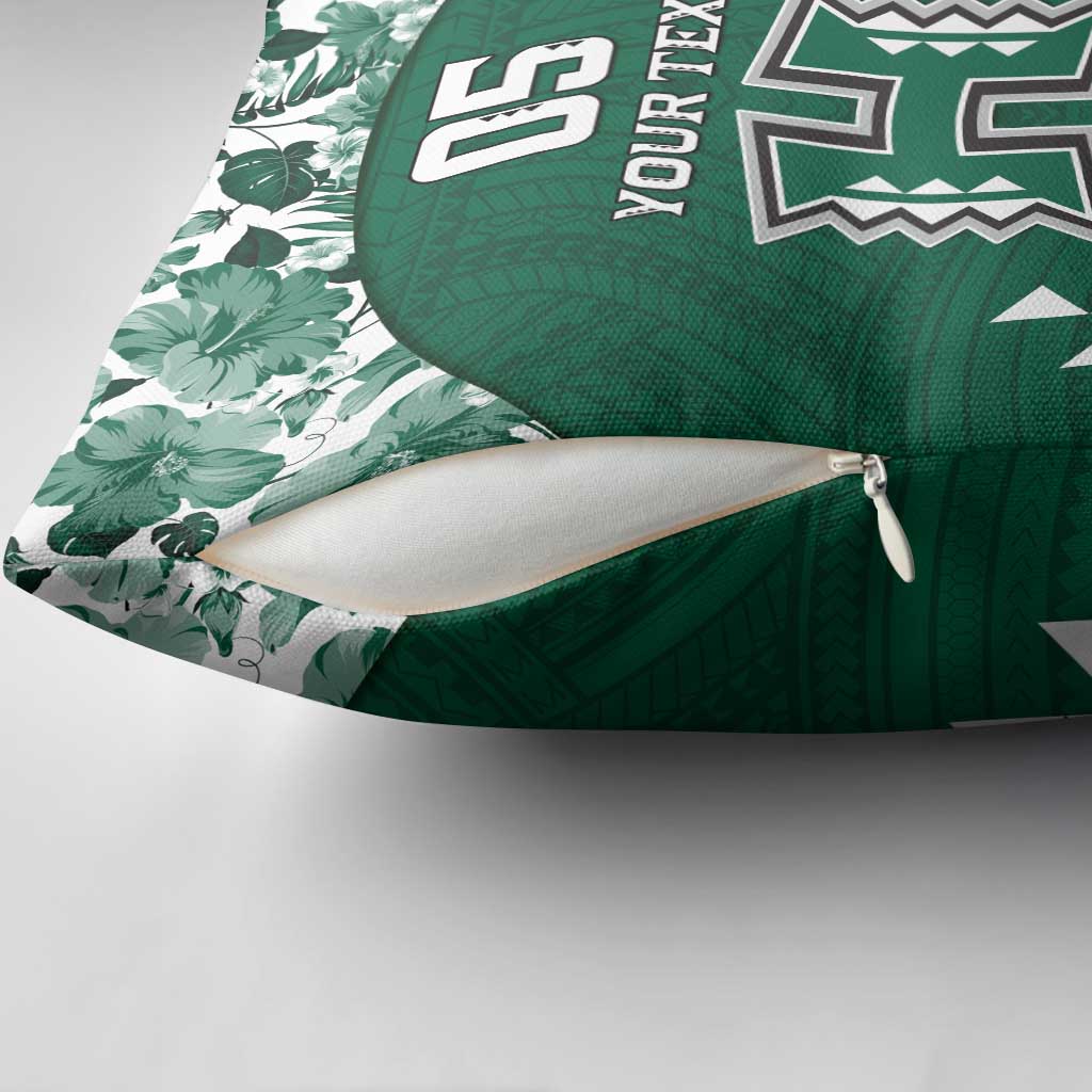 Custom Hawaii Football Pillow Cover Rainbow Warriors Tropical Vibes LT05 - Polynesian Pride