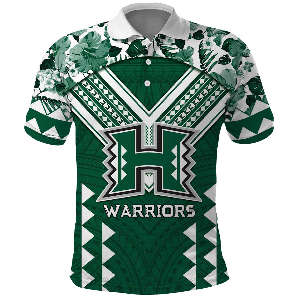Custom Hawaii Football Polo Shirt Rainbow Warriors Tropical Vibes - Polynesian Pride