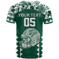 Custom Hawaii Football T Shirt Rainbow Warriors Tropical Vibes - Polynesian Pride