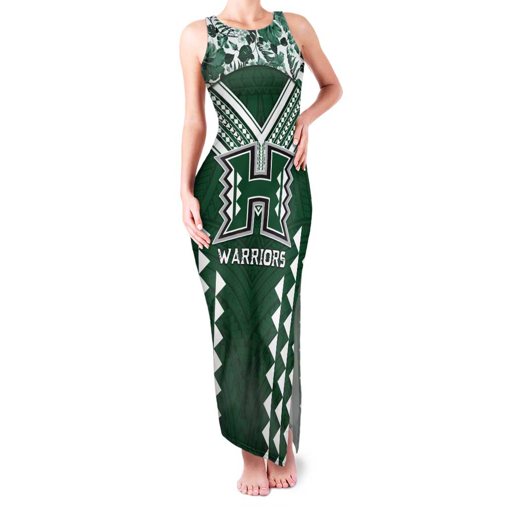 Custom Hawaii Football Tank Maxi Dress Rainbow Warriors Tropical Vibes - Polynesian Pride