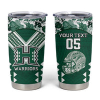 Custom Hawaii Football Tumbler Cup Rainbow Warriors Tropical Vibes - Polynesian Pride