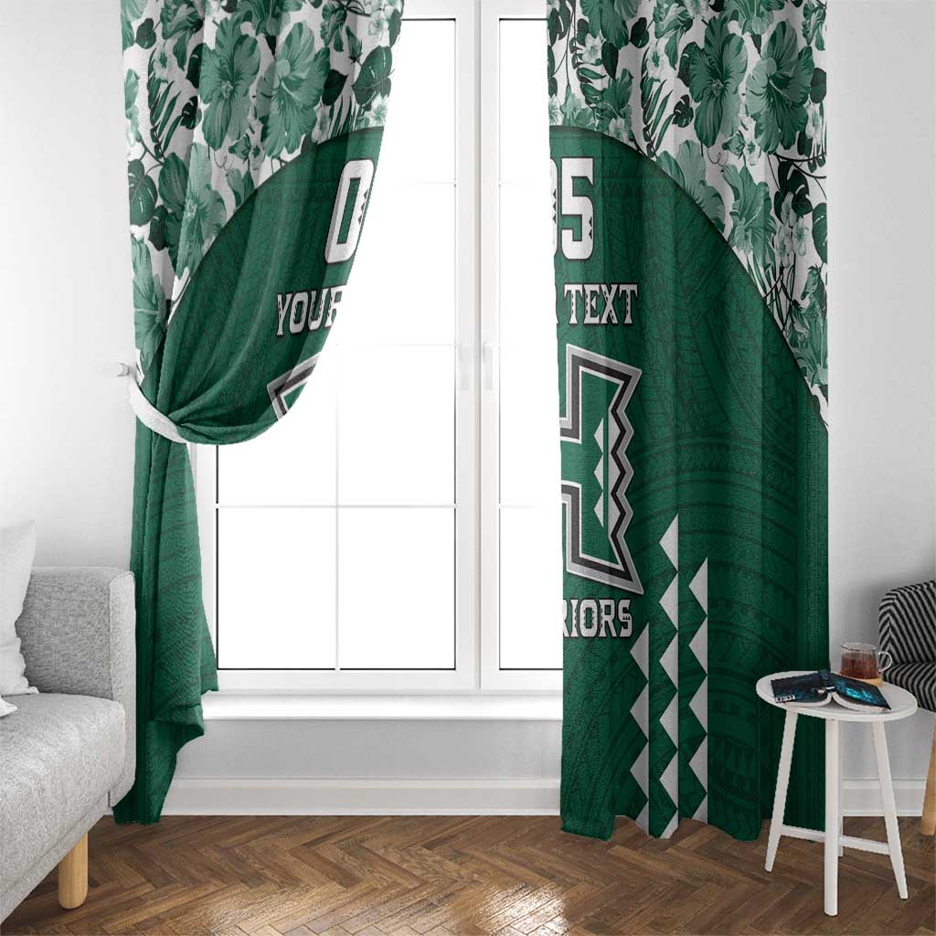 Custom Hawaii Football Window Curtain Rainbow Warriors Tropical Vibes - Polynesian Pride