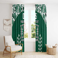 Custom Hawaii Football Window Curtain Rainbow Warriors Tropical Vibes - Polynesian Pride