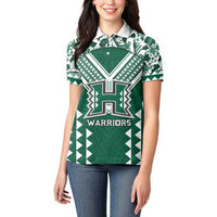Custom Hawaii Football Women Polo Shirt Rainbow Warriors Tropical Vibes - Polynesian Pride
