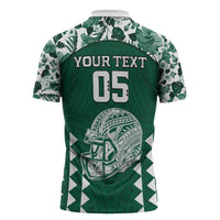 Custom Hawaii Football Zipper Polo Shirt Rainbow Warriors Tropical Vibes - Polynesian Pride