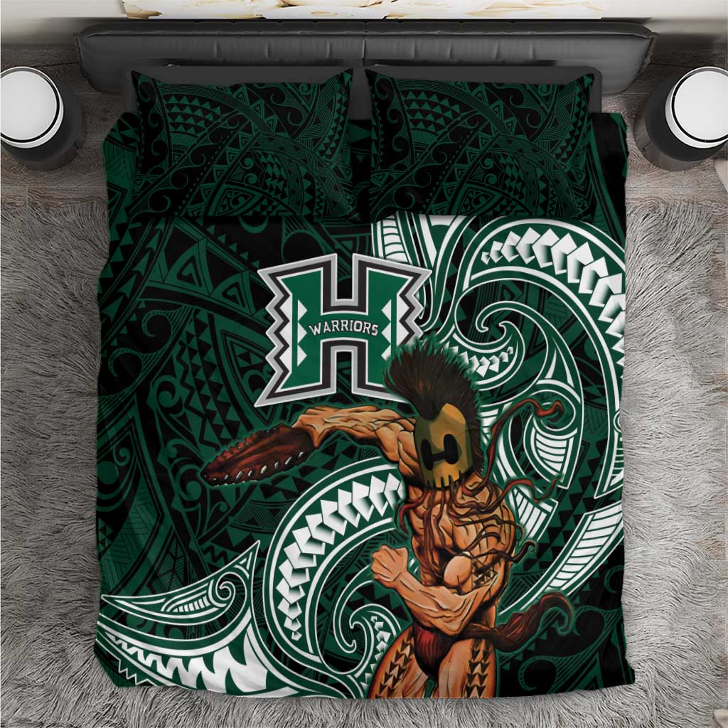 Hawaii Ikaika Warrior Football Bedding Set Polynesian Tribal Tattoo - Polynesian Pride