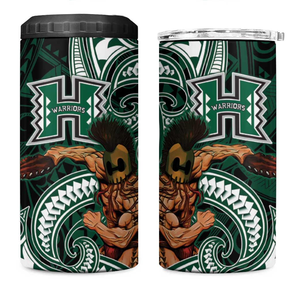 Hawaii Ikaika Warrior Football 4 in 1 Can Cooler Tumbler Polynesian Tribal Tattoo LT05 One Size: 16 oz Black - Polynesian Pride