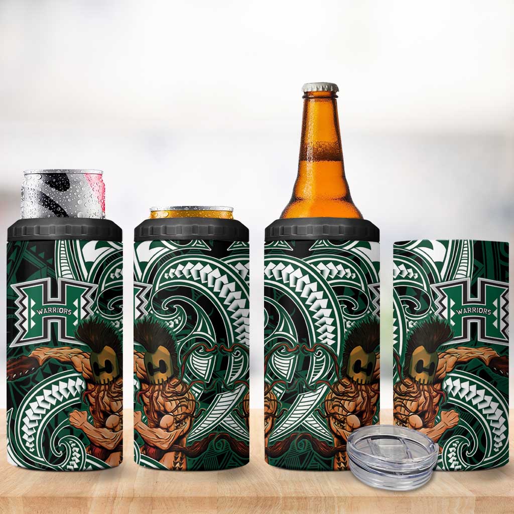 Hawaii Ikaika Warrior Football 4 in 1 Can Cooler Tumbler Polynesian Tribal Tattoo LT05 - Polynesian Pride
