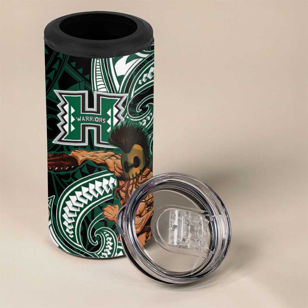 Hawaii Ikaika Warrior Football 4 in 1 Can Cooler Tumbler Polynesian Tribal Tattoo LT05 - Polynesian Pride