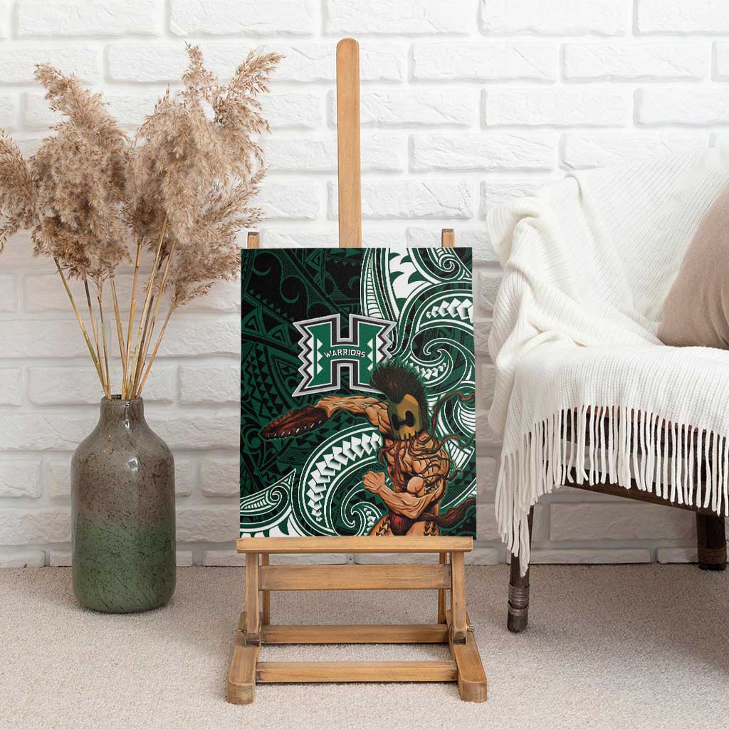 Hawaii Ikaika Warrior Football Canvas Wall Art Polynesian Tribal Tattoo - Polynesian Pride