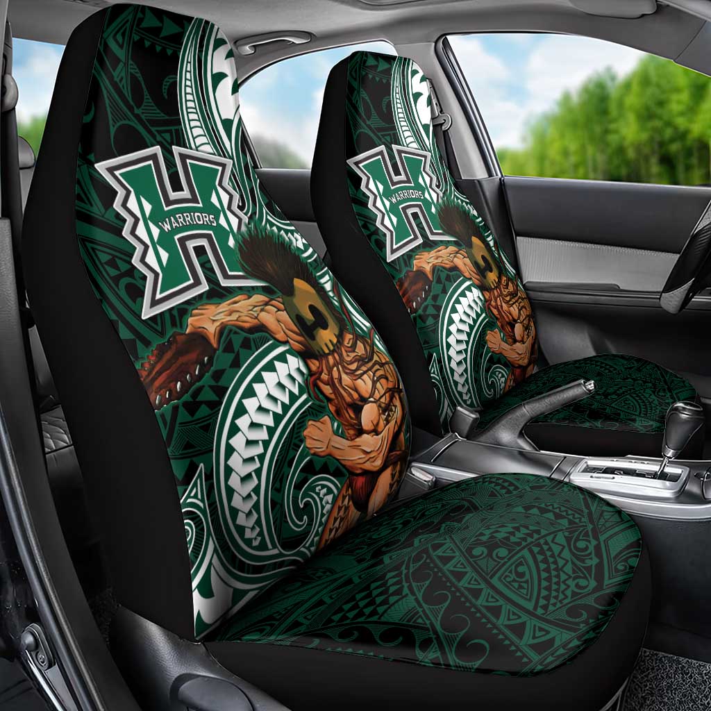 Hawaii Ikaika Warrior Football Car Seat Cover Polynesian Tribal Tattoo - Polynesian Pride