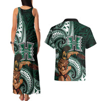 Hawaii Ikaika Warrior Football Couples Matching Tank Maxi Dress and Hawaiian Shirt Polynesian Tribal Tattoo - Polynesian Pride