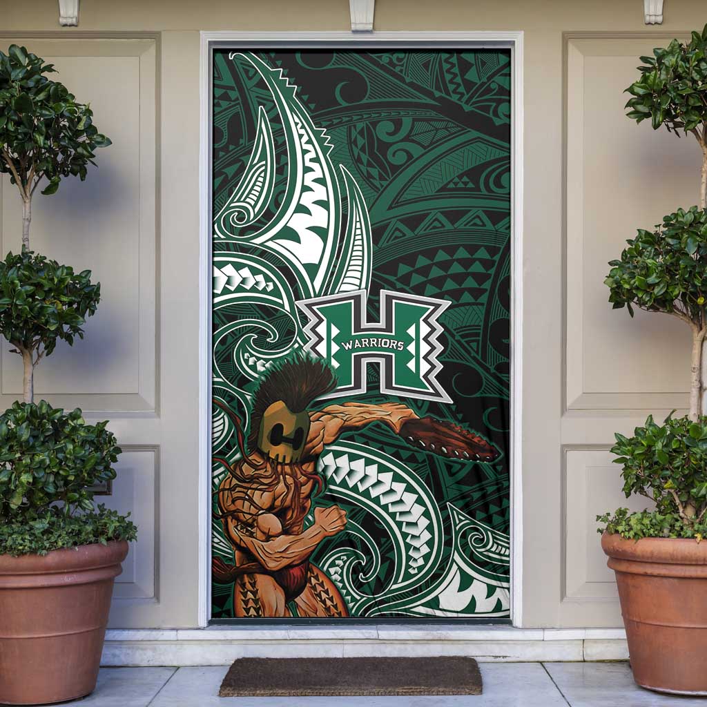 Hawaii Ikaika Warrior Football Door Cover Polynesian Tribal Tattoo LT05 Black - Polynesian Pride