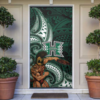 Hawaii Ikaika Warrior Football Door Cover Polynesian Tribal Tattoo LT05 Black - Polynesian Pride