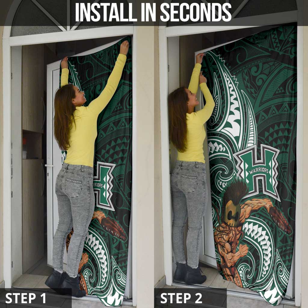 Hawaii Ikaika Warrior Football Door Cover Polynesian Tribal Tattoo LT05 - Polynesian Pride