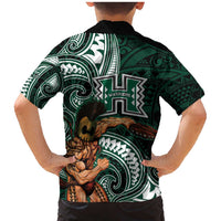 Hawaii Ikaika Warrior Football Family Matching Mermaid Dress and Hawaiian Shirt Polynesian Tribal Tattoo - Polynesian Pride