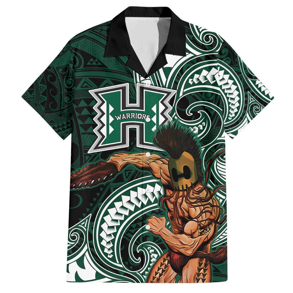 Hawaii Ikaika Warrior Football Family Matching Short Sleeve Bodycon Dress and Hawaiian Shirt Polynesian Tribal Tattoo - Polynesian Pride
