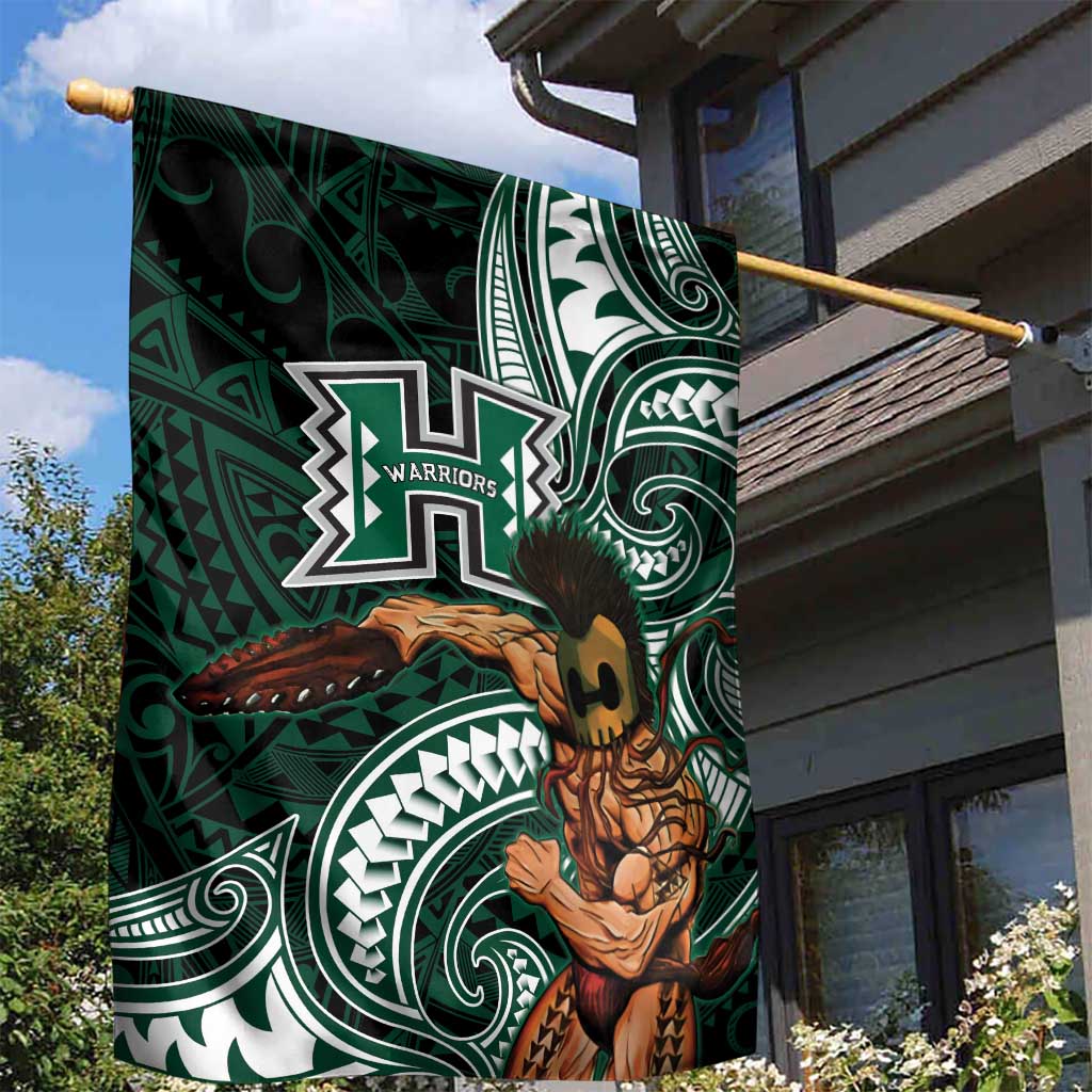 Hawaii Ikaika Warrior Football Garden Flag Polynesian Tribal Tattoo - Polynesian Pride