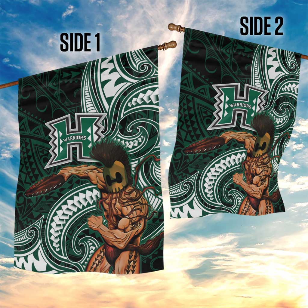 Hawaii Ikaika Warrior Football Garden Flag Polynesian Tribal Tattoo - Polynesian Pride