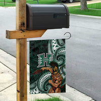 Hawaii Ikaika Warrior Football Garden Flag Polynesian Tribal Tattoo - Polynesian Pride