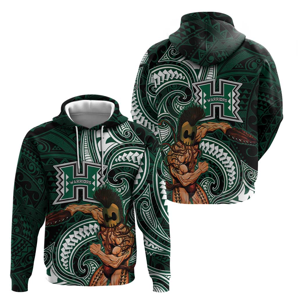 Hawaii Ikaika Warrior Football Hoodie Polynesian Tribal Tattoo - Polynesian Pride