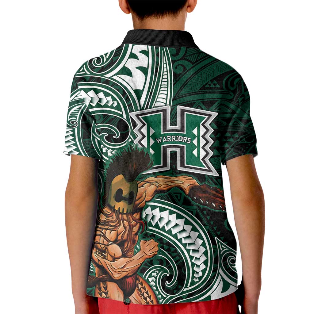 Hawaii Ikaika Warrior Football Kid Polo Shirt Polynesian Tribal Tattoo - Polynesian Pride