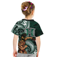 Hawaii Ikaika Warrior Football Kid T Shirt Polynesian Tribal Tattoo - Polynesian Pride
