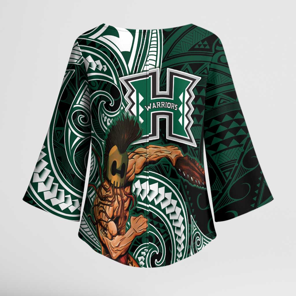 Hawaii Ikaika Warrior Football Kimono Sleeve Blouse Polynesian Tribal Tattoo LT05 - Polynesian Pride