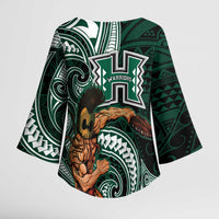 Hawaii Ikaika Warrior Football Kimono Sleeve Blouse Polynesian Tribal Tattoo LT05 - Polynesian Pride