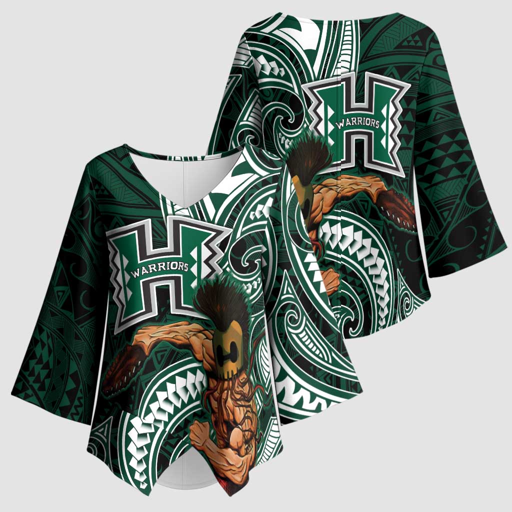 Hawaii Ikaika Warrior Football Kimono Sleeve Blouse Polynesian Tribal Tattoo LT05 - Polynesian Pride