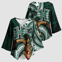 Hawaii Ikaika Warrior Football Kimono Sleeve Blouse Polynesian Tribal Tattoo LT05 - Polynesian Pride