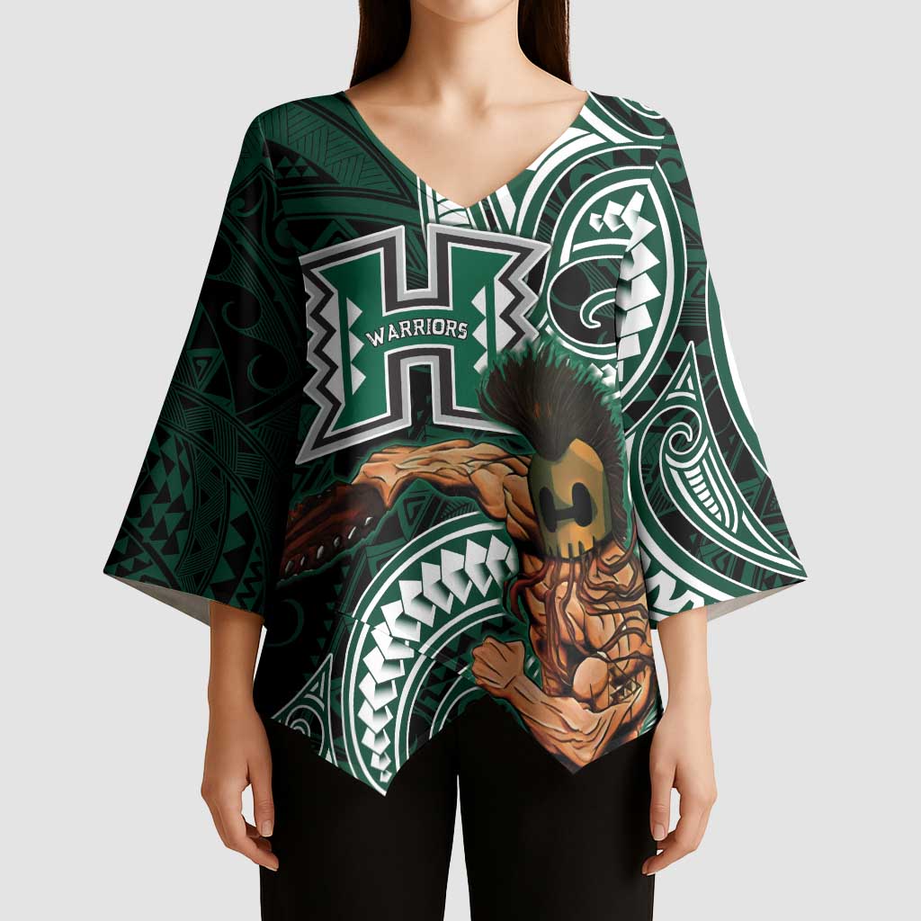 Hawaii Ikaika Warrior Football Kimono Sleeve Blouse Polynesian Tribal Tattoo LT05 - Polynesian Pride