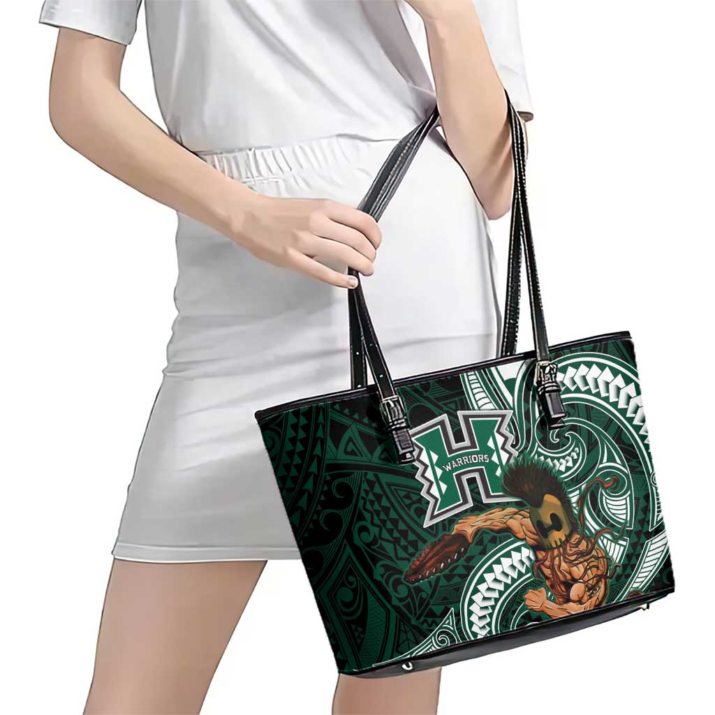 Hawaii Ikaika Warrior Football Leather Tote Bag Polynesian Tribal Tattoo - Polynesian Pride
